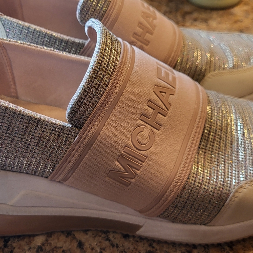 Michael Kors leather wedge sneakers